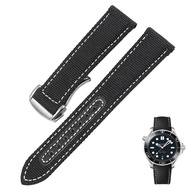 ❉♟เหมาะสำหรับ Omega Tissot Panerai IWC Longines นาฬิกาหนังเครซีฮอร์สย้อนยุคของแท้ตัวล็อกแบบผีเสื้อผู้ชาย