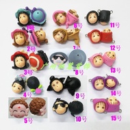 DIY Accessories Soft Clay Doll Head-Cartoon Q Version Character FL1-15 Handmade-2 Pieces Package