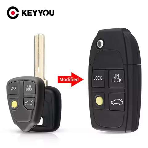 KEYYOU For Volvo XC70 XC90 V40 V50 V70 V90 C30 C70 S40 S60 S70 S80 Modified Key 4 Buttons Folding Sh