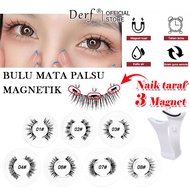 NEW Magnetic Eyelash 1 Pasang 3D False Eyelashes 4 pcs Magnetic Eyelashes Untuk Riasan Alami 新3磁磁吸睫毛