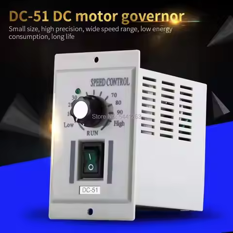 DC-51 200W Speed Controller, DC 24V 90V 180V 220V Adjustable DC Motor Speed Controller Input AC 220V