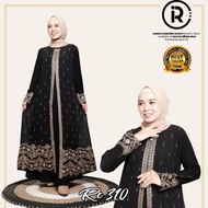 Abaya Turkey Hitam Bordir Gamis Abaya Turki Jersey Mix Ceruty