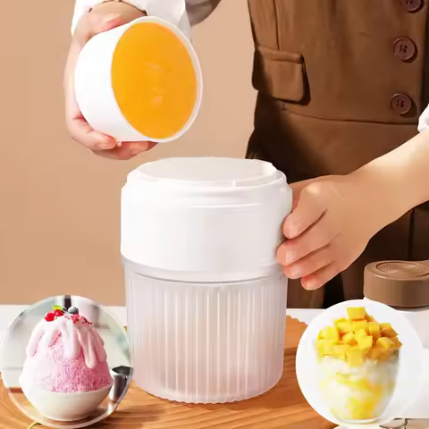 Mini Ice Crusher Portable Shaved Ice Machine Hand Operated Shaved Ice Milkshake Maker Household Smoo