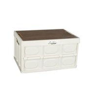 其他品牌 - 日式大容量戶外露營折疊收納箱│戶外小茶几 |木蓋桌面│野營零食│車載後備箱│家用置物箱│家用儲物箱│側開整理箱子│可堆疊小茶几野餐箱 |野餐桌 |露營枱 —【30L】