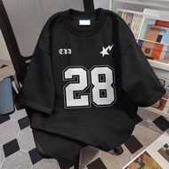 Men's Oversized T-Shirt Distro Shirt Number 28 Printed T-Shirt Men's SIZE Washed Black Unisex Retro 