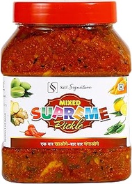 Self Signature Homemade Natural Organic Home Made Hathon Se Bana Mixed Pickle Mix Achar (1kg)