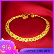 Gold Wealth Jewellery Gelang Tangan Perempuan Viral Murah Rantai Tangan Emas 916 Original Malaysia Tangan Lelaki Kpop