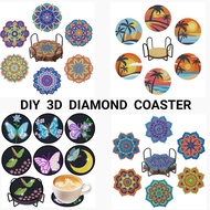 DIY coaster set diamond 3D painting coaster handicraft resin coaster cup coaster mug 2 mug coasters