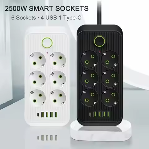 Multitap Electrical Power Strip With USB TypeC Power Strip AC Outlet 2m Extension Cord Smart Home Ne