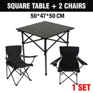 【CAMPTURE】Set Kombo Meja&Kerusi/COMBO Table with 2 Chairs 1SET Outdoor Camping Foldable Healing Chai