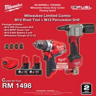 Milwaukee Combo Set  M12-FPD-602C &amp; M12-BPRT-0C Gen II Percussion Drill &amp; Brushed Rivet Tool