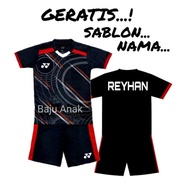 ( FREE SABLON NAMA ) BAJU BADMINTON ANAK,STELAN JERSEY BOLA FUTSAL