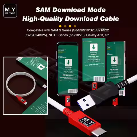 M.R SAM Download Mode Cable USB Type-C Odin Flash Repair Cable for S8-S25 Note 8/9/10/20 A53 Enginee