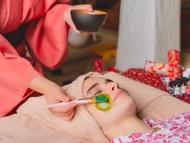 Osaka: Paket facial matcha & spa kepala di kuil - Kursus 90 menit