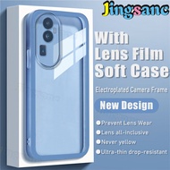 Jingsanc [Có Tấm dán bảo vệ ống kính] Ốp trong suốt cho Oppo RENO 10 Pro Plus/RENO 10 Pro + 5g Ốp Ốp