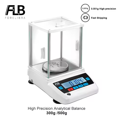 Analytical Balance High Precision 0.001g,1mg Accuracy Digital Electronic Lab Scale Round Tray with C