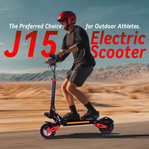 J15 Electric Scooter Adult 1600W Motor 11-Inch Off-Road Tyres 48V18AH Battery Max Speed 31mph Range 