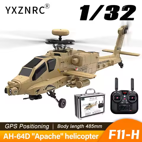 YXZNRC RC Helicopter F11-H (AH-64D) GPS Stabilized Airplane 8CH 1/32 Scale Optical Flow Positioning
