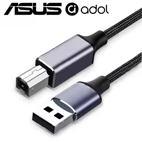 ASUS USB B 2.0 Printer Braided Cable For Printer Scanner Epson HP Canon Brother MacBook Pro MIDI Typ
