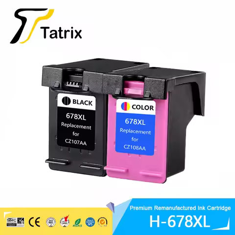 Tatrix 678 XL 678XL Premium Remanufactured Color Inkjet Ink Cartridge for HP678 HP678XL DeskJet Ink 