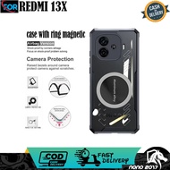 REDMI 13X 13 4G Magnetic Casing Double Air Flow Cooling Vent Cover Heat Disinfection Hardcase Clear