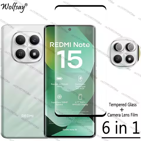 Full Cover Tempered Glass For Xiaomi Redmi Note 15 Screen Protector For Redmi Note 15 4G Camera Glas
