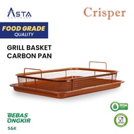 Asta Crisper Segi Panggangan Grill Pan BBQ Saringan Minyak Gold