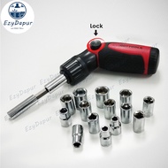 EZYD Hardware Toolbox Set 46PCS Ratchet Screwdriver Set Hand Tools Box Set Tools Household Kits  Rep