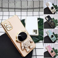 Samsung Galaxy A11 M11 A31 A51 A71 Spaceman Mobile TPU Stand I Ring DIY Holder Silicone Soft Housing