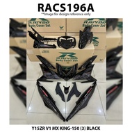 Cover Set Rapido Y15ZR V1 V2 Yamaha MX King-150 (3) Black Ysuku Accessories Motor Y15 Black Mxking
