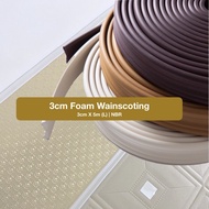 3CM FOAM WAINSCOTING/ WALL SKIRTING/ BINGKAI/ WAINSCOATING/ 5METER PER ROLL