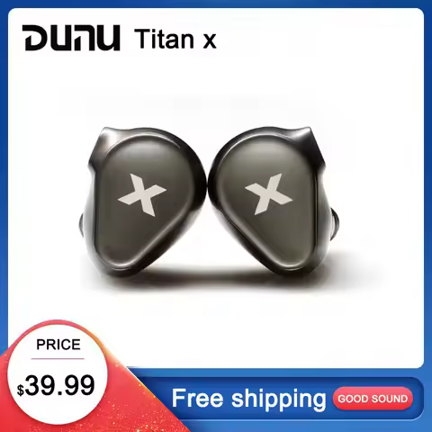 DUNU Titan X HiFi IEM Earphones Dual Magnetic Dynamic Driver Metal Alloy Housing 3.5mm/TypeC Mic Ear
