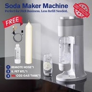 Soda Maker Machine with FREE 10L CO2 Tank, Remote Hose & Carbonating Bottle – Ideal for F&B Use, Les