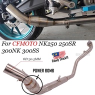 CFMOTO NK250 NK250SR 300NK NK300 300SS FULL SYSTEM Motorcycle Exhaust Muffler Stainless Front manifo
