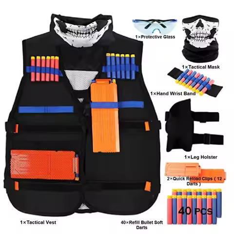 Adjustable Tactical Vest Kit for Nerf N-Strike Elite/Mega/Rival/Series Kids Toys Tactical Vest Leg H