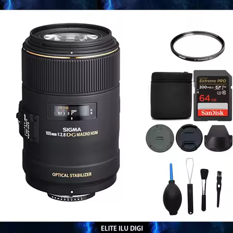 Sigma 105mm f/2.8 EX DG OS HSM Macro Lens for Canon EF Mount (Intl) Standard Bundle