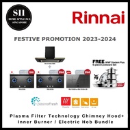 RINNAI SPECIAL COMBO DEAL! RH-C1059-PBR Plasma Filter Technology Chimney Hood + Inner Burner or Electric Hob