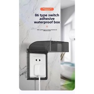 Soket Suis Bilik Mandi Kalis Air PUQD, Pelekat, Universal, Kotak Percikan Bilik Mandi, Penutup Pelin