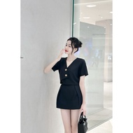 Yu CHERRY | Women's blazer, Jacket Short Sleeves, Jacket croptop, Women'S Deviation Button Crop Top YA486