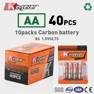 Kingever 100% Orignal Extra Heavy Duty R6 AA Battery 10 Packs 40pcs
