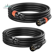 2Pcs 10ft DMX512 Cable, 3-Pin XLR Gold-Plated Male to Female Flexible Cables for Microphone, Stage L