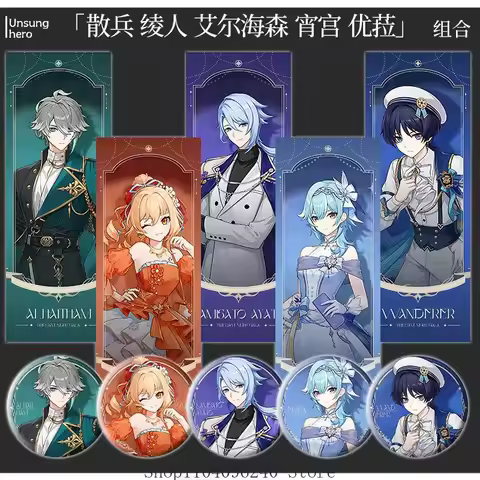 Genshin Impact Balladeer Kamisato Ayato Alhaitham Yoimiya Eula Anime Laser Ticket Badge Mascot Fans