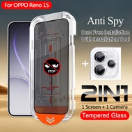 OPPO Reno 15 Easy to Install Anti Spy Tempered Glass For OPPO Reno 15F 15 Pro 15C 15 Pro Max 15 Pro 