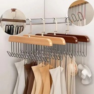Solid wood hanger hook ladies storage hanger durable 8 hook hanger clothes storage rack