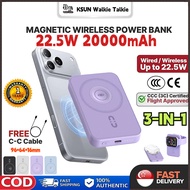 22.5W 20000nAh  3 in1 Wireless Power Bank 3C Magnetic Powerbank Fast Charging Portable Charger for i