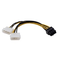 Dual 4Pin IDE To 8pin GPU Graphics Power Cable (3piece)