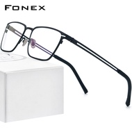 FONEX กรอบแว่นตาไทเทเนียมบริสุทธิ์ผู้ชาย2023ใหม่ F85779แว่นตาแว่นสายตาสั้นแว่นตาสี่เหลี่ยมวินเทจ