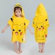 【ONEDER旺達】寶可夢皮卡丘連帽浴巾 Pokémon純棉斗篷浴巾