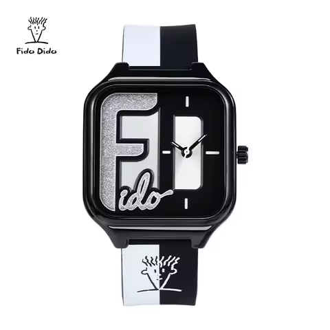 Fido Dido Couple Watches 50M Waterproof Silicone Strap Quartz Movement Macaron Ice Cream Colors Watc