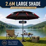 2.6M Payung Mancing Big Fishing Umbrella Beach Sun Shade Payung Portable Adjustable Big Umbrella